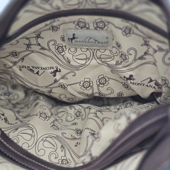 Montana West Denim Vegan Leather Sugar Skull Bag Embroidered Studded - Picture 5 of 5